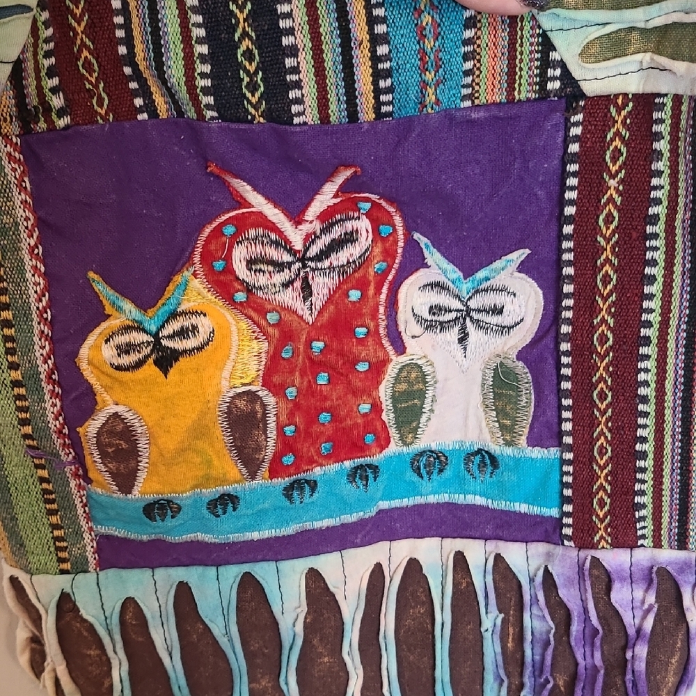 Rising International Colorful Boho Owl Shoulder Bag - Picture 3 of 5